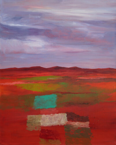 Rote Erde Rote Berge, 2017, Oel Leinwand, 130 x 160 cm