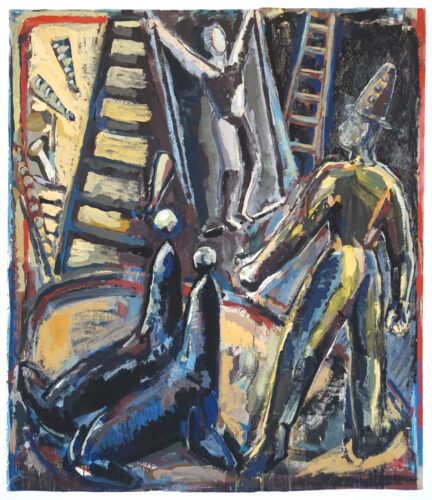Trapez, 1986, Tempera/Papier, 120 x 97